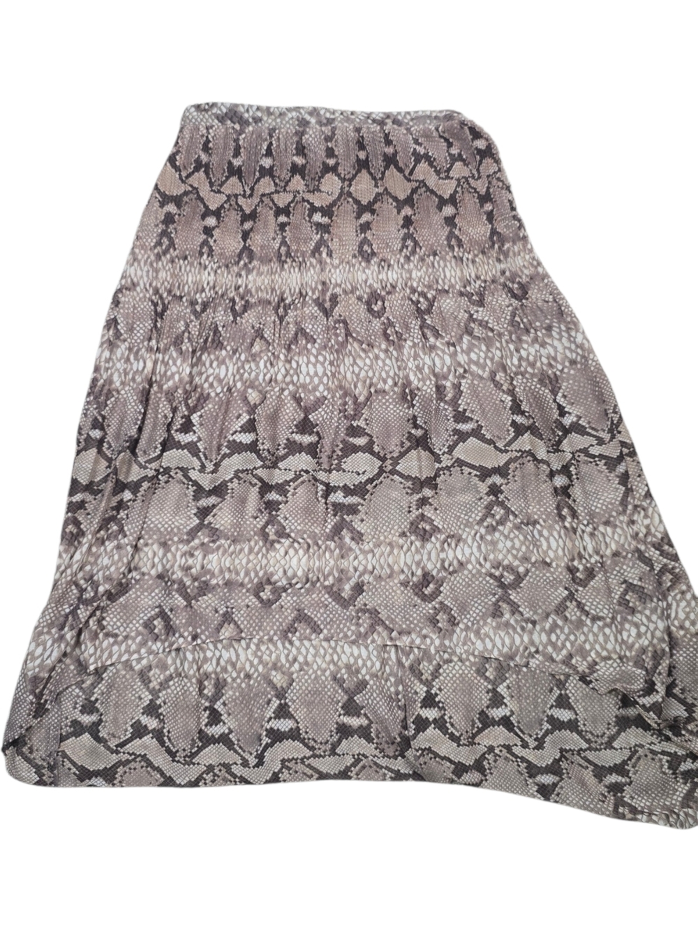 new directions Neutral Snake-Print A-Line Skirt